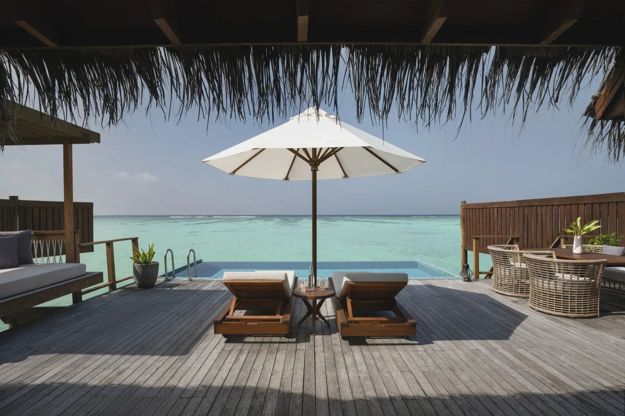 Premier Water Villa deck over the lagoon