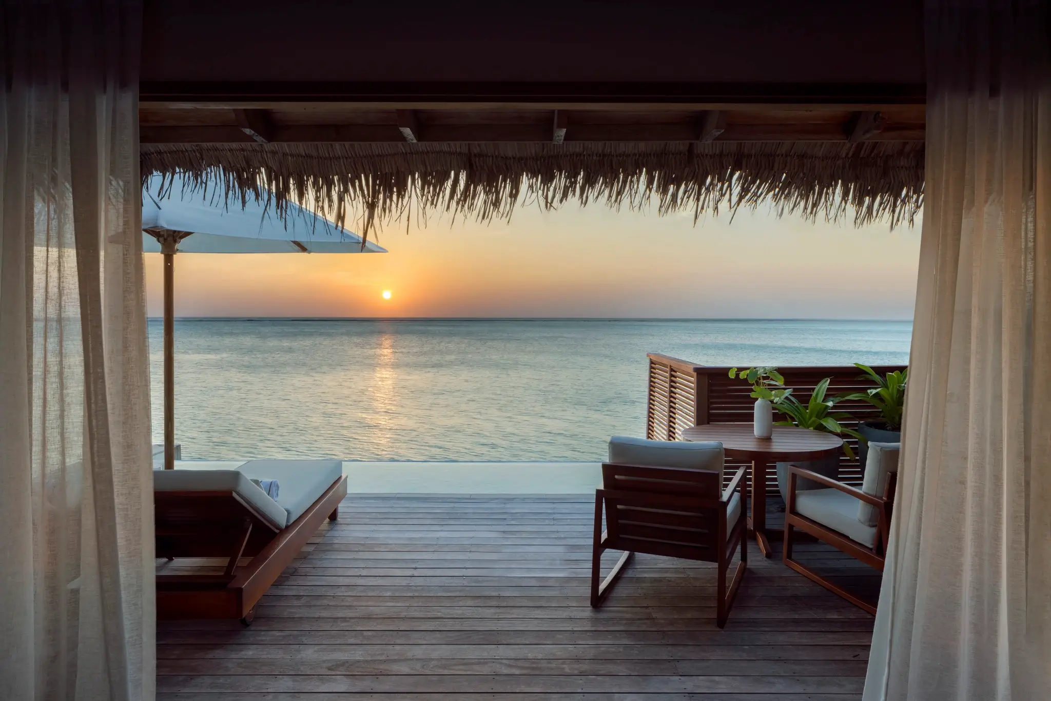 Sunset Water Villa pool deck